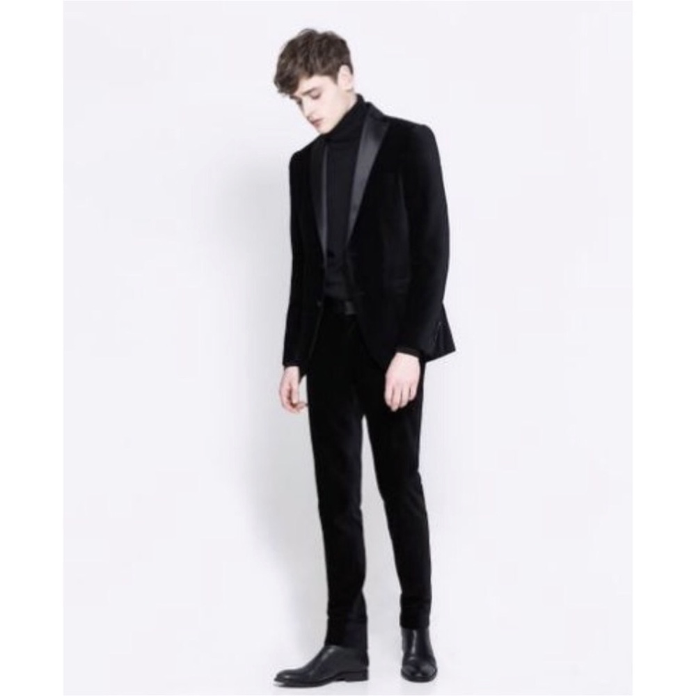 NWOT Zara men's velvet/viscose blazer - Picture 4 of 6